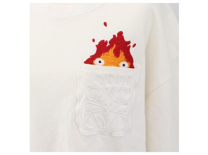 Camiseta LOEWE LOEWE �~ Studio Ghibli Calcifer Howl's Moving Castle Auth 167098M Blanco - vista 6