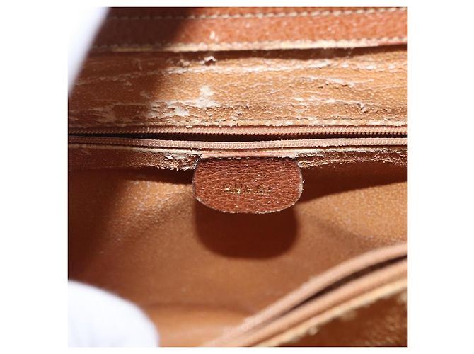 Borsa a mano GUCCI Bamboo in pelle marrone oro 002 1095 Auth ep13963 D'oro - vista 14