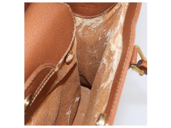 Borsa a mano GUCCI Bamboo in pelle marrone oro 002 1095 Auth ep13963 D'oro - vista 19