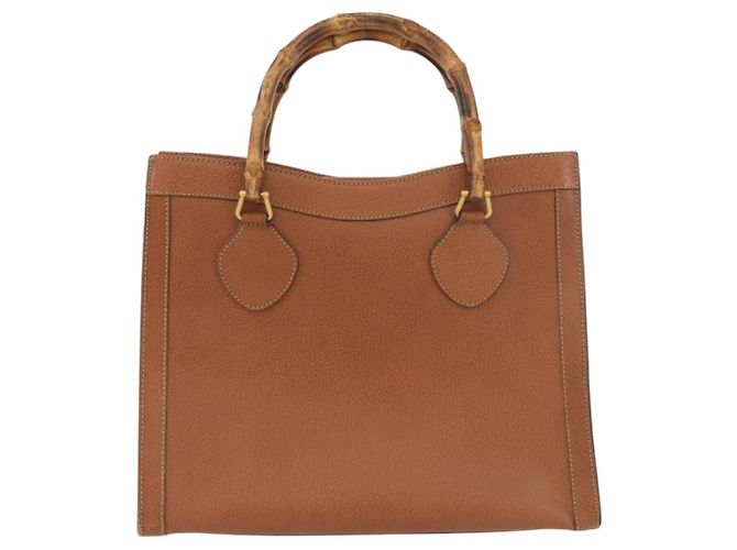 Borsa a mano GUCCI Bamboo in pelle marrone oro 002 1095 Auth ep13963 D'oro - vista 2