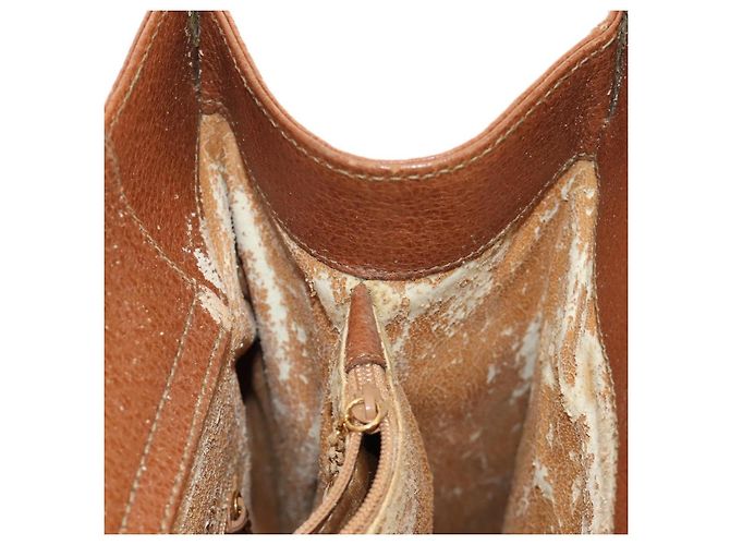 Borsa a mano GUCCI Bamboo in pelle marrone oro 002 1095 Auth ep13963 D'oro - vista 25