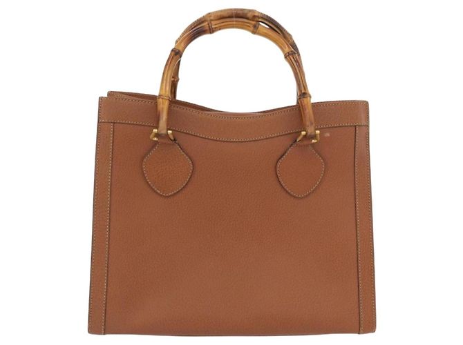 Borsa a mano GUCCI Bamboo in pelle marrone oro 002 1095 Auth ep13963 D'oro - vista 3