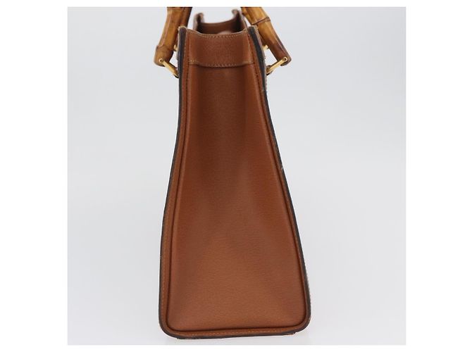 Borsa a mano GUCCI Bamboo in pelle marrone oro 002 1095 Auth ep13963 D'oro - vista 4