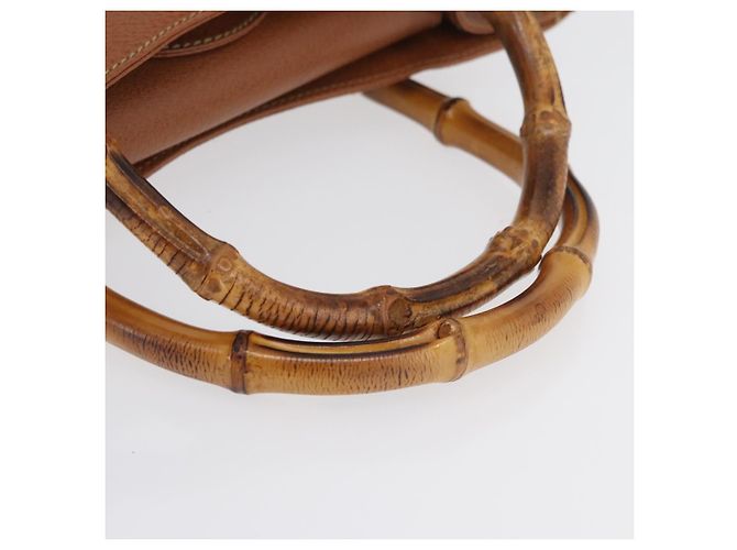 Borsa a mano GUCCI Bamboo in pelle marrone oro 002 1095 Auth ep13963 D'oro - vista 7