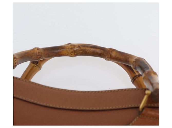 Borsa a mano GUCCI Bamboo in pelle marrone oro 002 1095 Auth ep13963 D'oro - vista 8