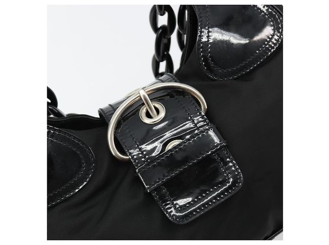 Borsa a Spalla PRADA Nylon Nero Auth ep4838 - vista 10