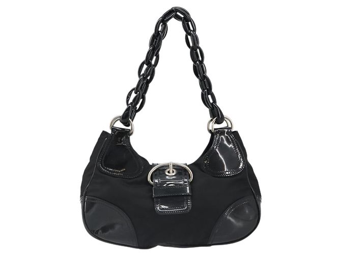 Borsa a Spalla PRADA Nylon Nero Auth ep4838 - vista 13