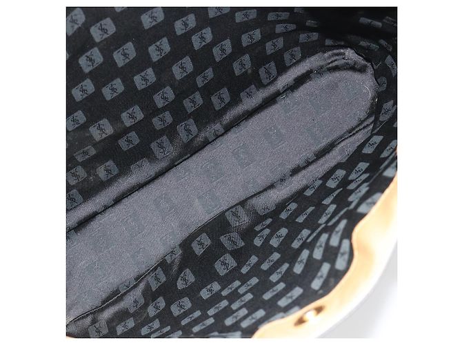 Borsa Tote SAINT LAURENT in pelle Nero Beige Auth 191020 - vista 12