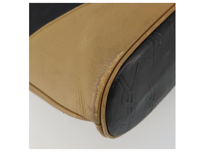 Borsa Tote SAINT LAURENT in pelle Nero Beige Auth 191020 - vista 14