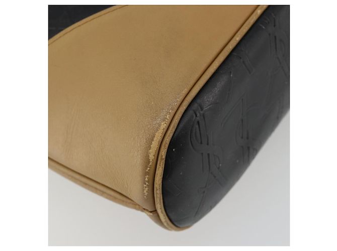 Borsa Tote SAINT LAURENT in pelle Nero Beige Auth 191020 - vista 16