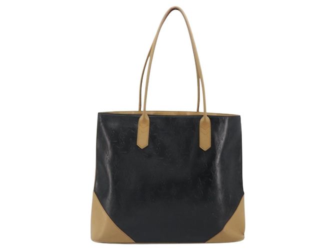 Borsa Tote SAINT LAURENT in pelle Nero Beige Auth 191020 - vista 2