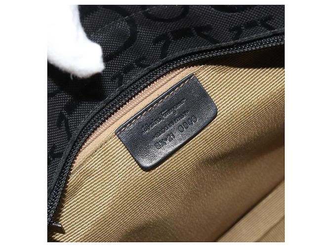 Salvatore Ferragamo Gancini Canvas Tote Bag Schwarz Silber Auth BA13998 - Ansicht 12