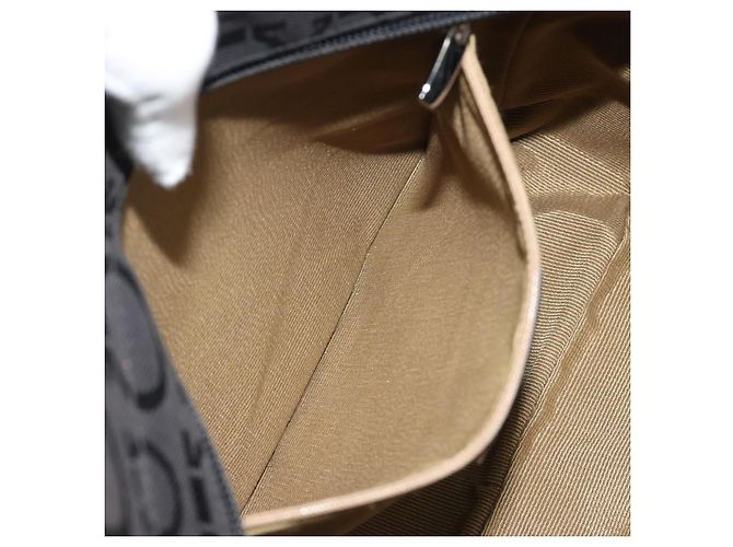 Salvatore Ferragamo Gancini Canvas Tote Bag Schwarz Silber Auth BA13998 - Ansicht 21