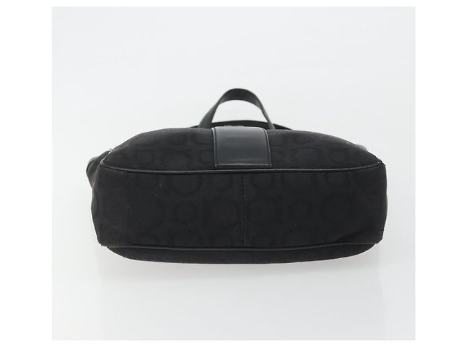 Salvatore Ferragamo Gancini Canvas Tote Bag Schwarz Silber Auth BA13998 - Ansicht 5