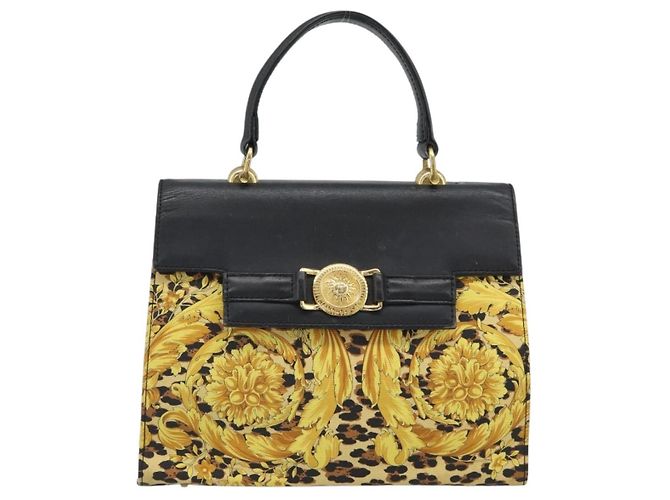 Borsa Gianni Versace in PVC e tela Giallo Oro Auth 190811 D'oro - vista 13