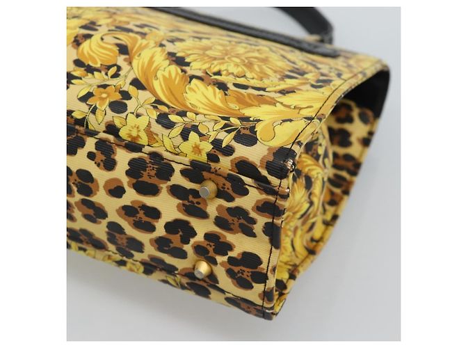 Borsa Gianni Versace in PVC e tela Giallo Oro Auth 190811 D'oro - vista 16