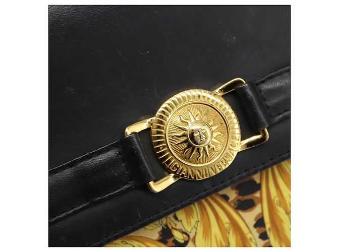Borsa Gianni Versace in PVC e tela Giallo Oro Auth 190811 D'oro - vista 19