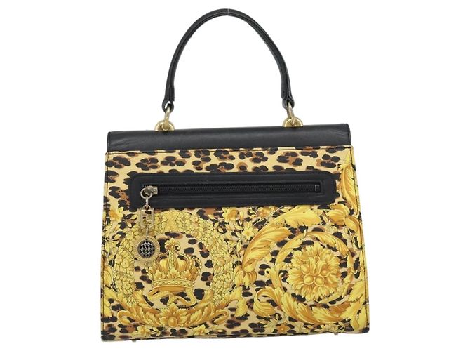 Borsa Gianni Versace in PVC e tela Giallo Oro Auth 190811 D'oro - vista 2