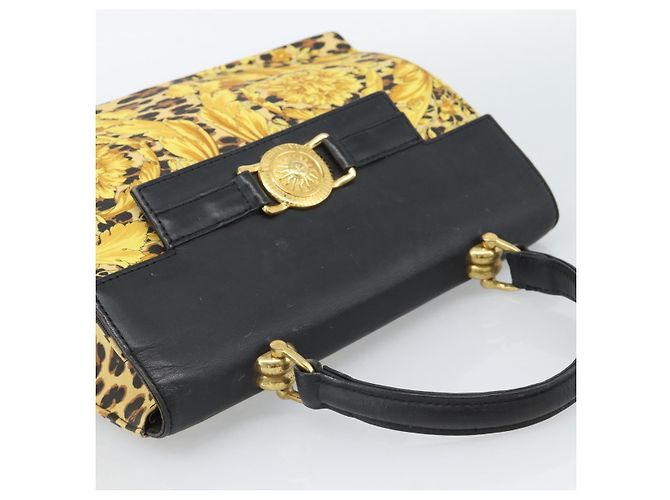 Borsa Gianni Versace in PVC e tela Giallo Oro Auth 190811 D'oro - vista 6