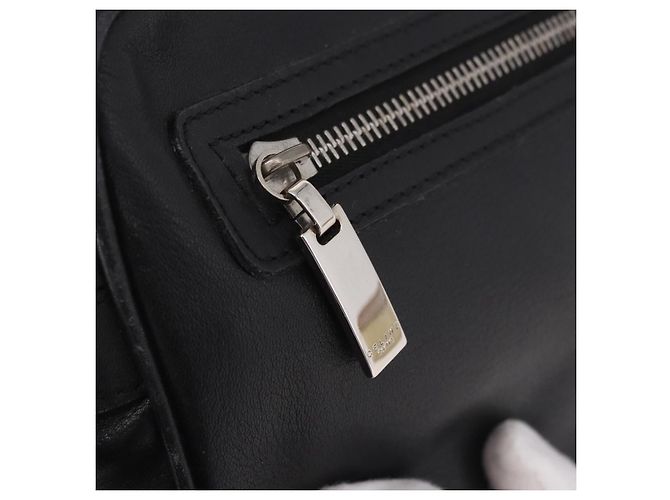 Céline Clutch CELINE in pelle nera argento ka5153 Nero - vista 17