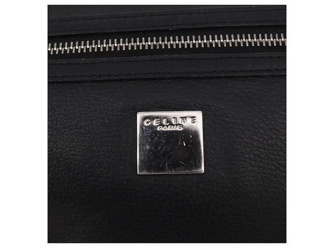 Céline Clutch CELINE in pelle nera argento ka5153 Nero - vista 18