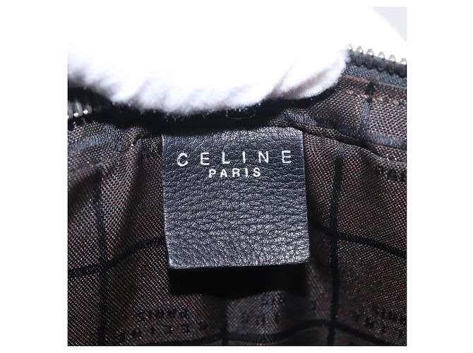 Céline Clutch CELINE in pelle nera argento ka5153 Nero - vista 19