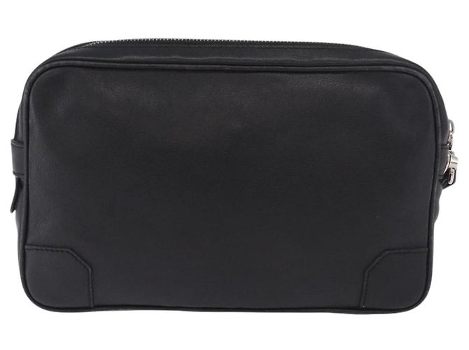 Céline Clutch CELINE in pelle nera argento ka5153 Nero - vista 2
