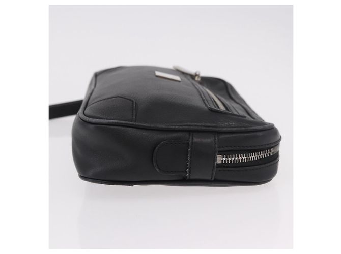 Céline Clutch CELINE in pelle nera argento ka5153 Nero - vista 3