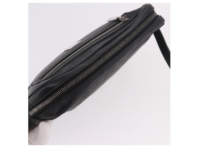 Céline Clutch CELINE in pelle nera argento ka5153 Nero - vista 6
