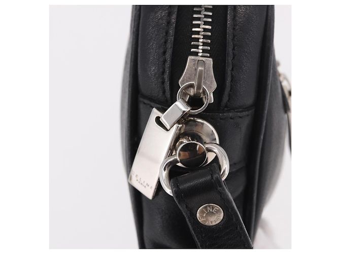 Céline Clutch CELINE in pelle nera argento ka5153 Nero - vista 9