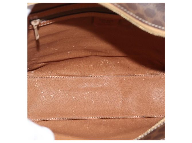 Céline Sac à main CELINE Macadam Canvas PVC Cuir Marron Or Auth mr2781 Doré - vue 11