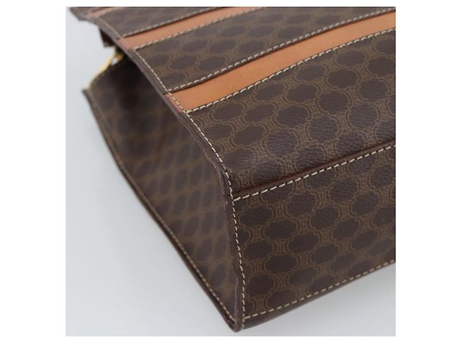 Céline Sac à main CELINE Macadam Canvas PVC Cuir Marron Or Auth mr2781 Doré - vue 14