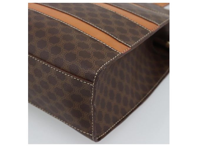 Céline Sac à main CELINE Macadam Canvas PVC Cuir Marron Or Auth mr2781 Doré - vue 15