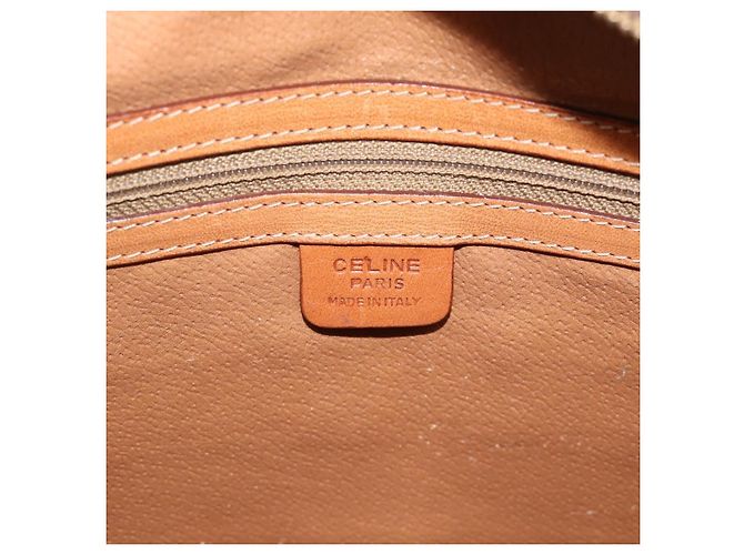 Céline Sac à main CELINE Macadam Canvas PVC Cuir Marron Or Auth mr2781 Doré - vue 17