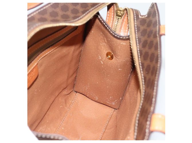 Céline Sac à main CELINE Macadam Canvas PVC Cuir Marron Or Auth mr2781 Doré - vue 18