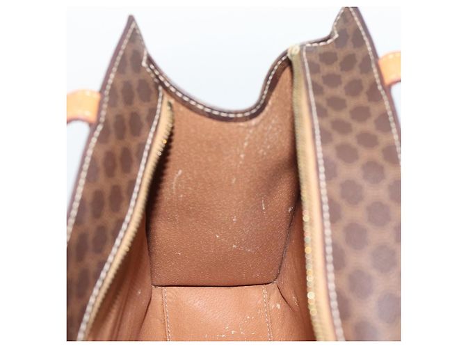 Céline Sac à main CELINE Macadam Canvas PVC Cuir Marron Or Auth mr2781 Doré - vue 19