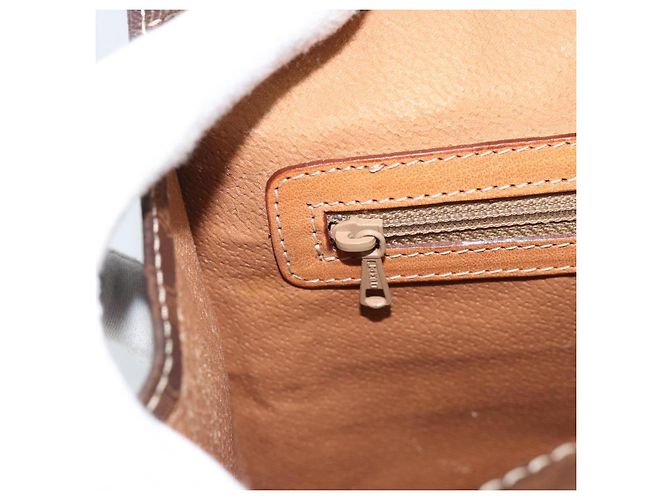 Céline Sac à main CELINE Macadam Canvas PVC Cuir Marron Or Auth mr2781 Doré - vue 20