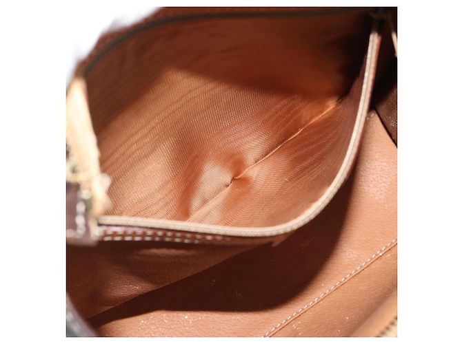 Céline Sac à main CELINE Macadam Canvas PVC Cuir Marron Or Auth mr2781 Doré - vue 21
