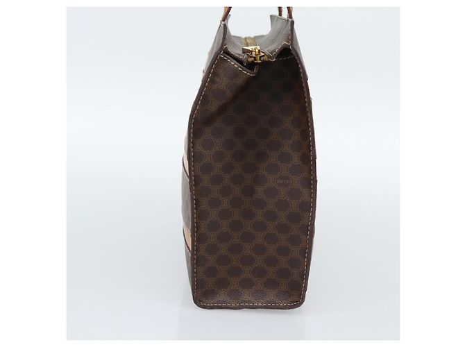 Céline Sac à main CELINE Macadam Canvas PVC Cuir Marron Or Auth mr2781 Doré - vue 3