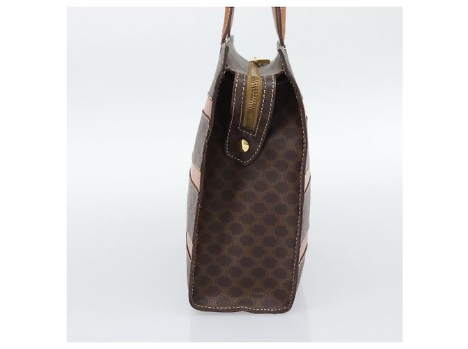 Céline Sac à main CELINE Macadam Canvas PVC Cuir Marron Or Auth mr2781 Doré - vue 4