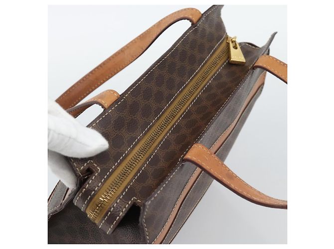 Céline Sac à main CELINE Macadam Canvas PVC Cuir Marron Or Auth mr2781 Doré - vue 6