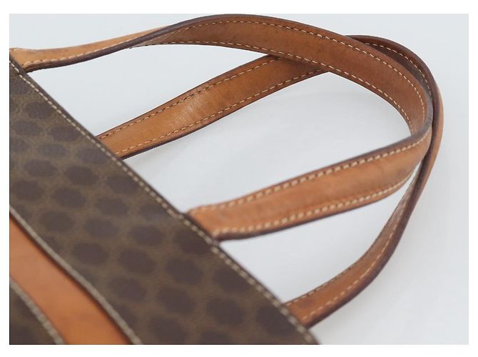 Céline Sac à main CELINE Macadam Canvas PVC Cuir Marron Or Auth mr2781 Doré - vue 8