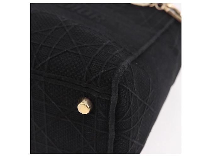 Borsa Christian Dior Lady Delight Canvas 2way Nero Oro Auth 186632SAM D'oro - vista 16