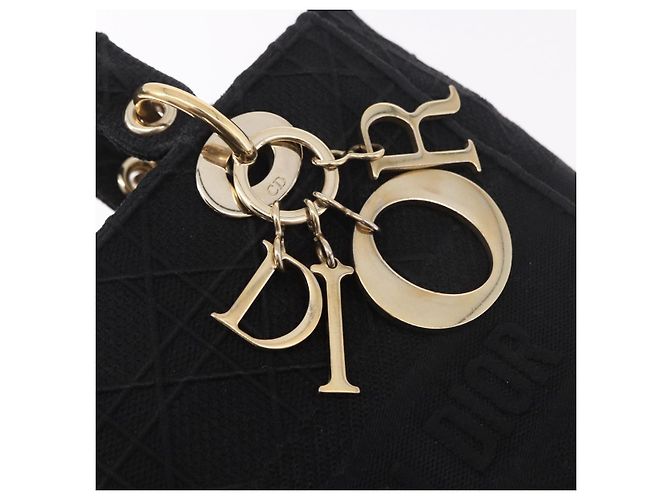 Borsa Christian Dior Lady Delight Canvas 2way Nero Oro Auth 186632SAM D'oro - vista 19