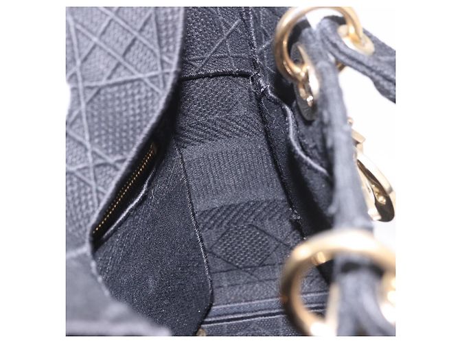 Borsa Christian Dior Lady Delight Canvas 2way Nero Oro Auth 186632SAM D'oro - vista 21