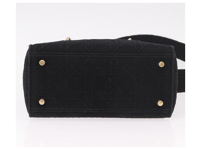 Borsa Christian Dior Lady Delight Canvas 2way Nero Oro Auth 186632SAM D'oro - vista 5
