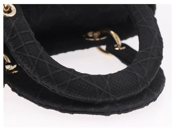 Borsa Christian Dior Lady Delight Canvas 2way Nero Oro Auth 186632SAM D'oro - vista 7