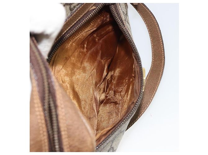 Borsa a tracolla GUCCI GG Plus Supreme PVC Beige Oro Auth bs36024 D'oro - vista 12