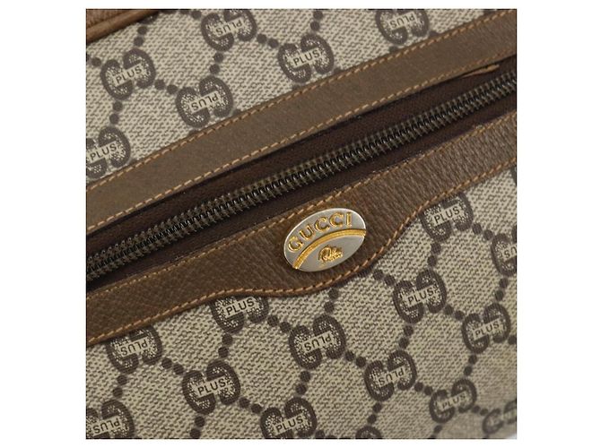 Borsa a tracolla GUCCI GG Plus Supreme PVC Beige Oro Auth bs36024 D'oro - vista 19