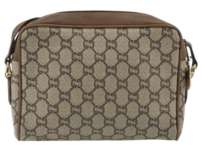 Borsa a tracolla GUCCI GG Plus Supreme PVC Beige Oro Auth bs36024 D'oro - vista 2